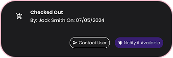 Check In/Out screen