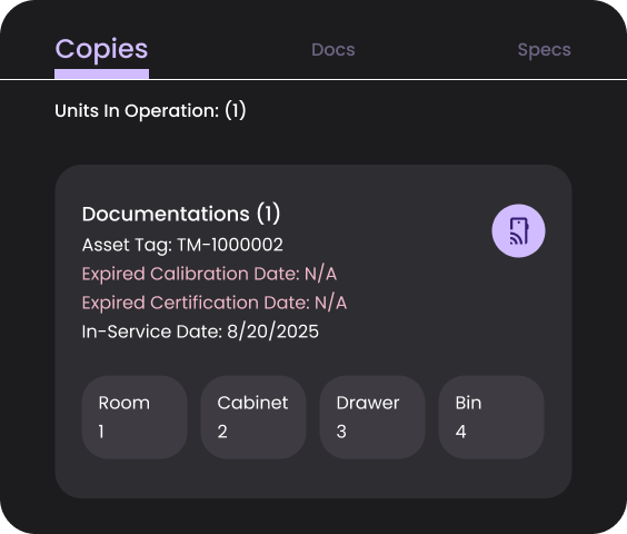 Location Management screen